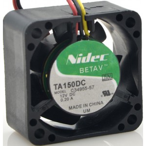 Nidec TA150DC C34955-57 12V 0.2A 3wires Cooling Fan